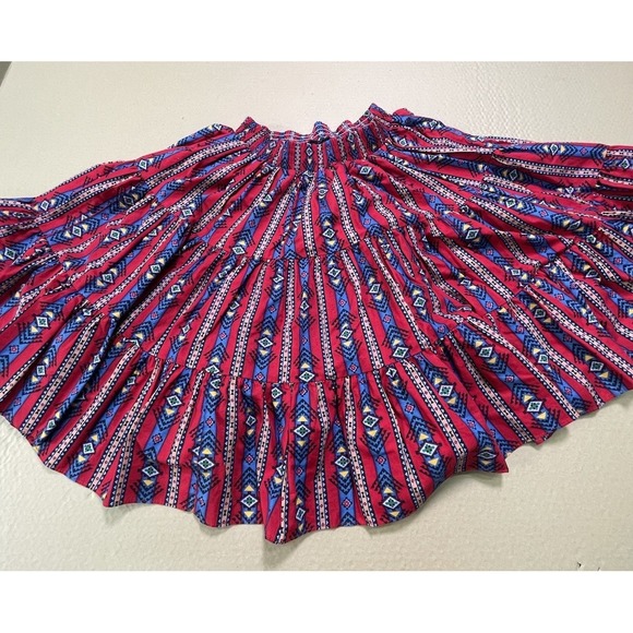 Square Up Fashions Dresses & Skirts - Vintage 80s Square Up Fashions Dancing Skirt Native Southwestern Size L Cotton